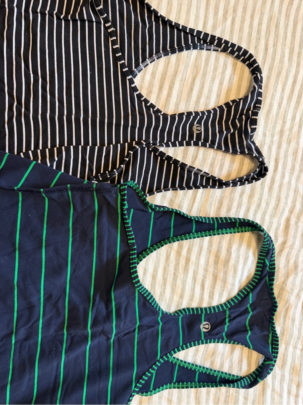 LOT OF 2 - lululemon athletica Cooler Racerback striped tank tops - size 6